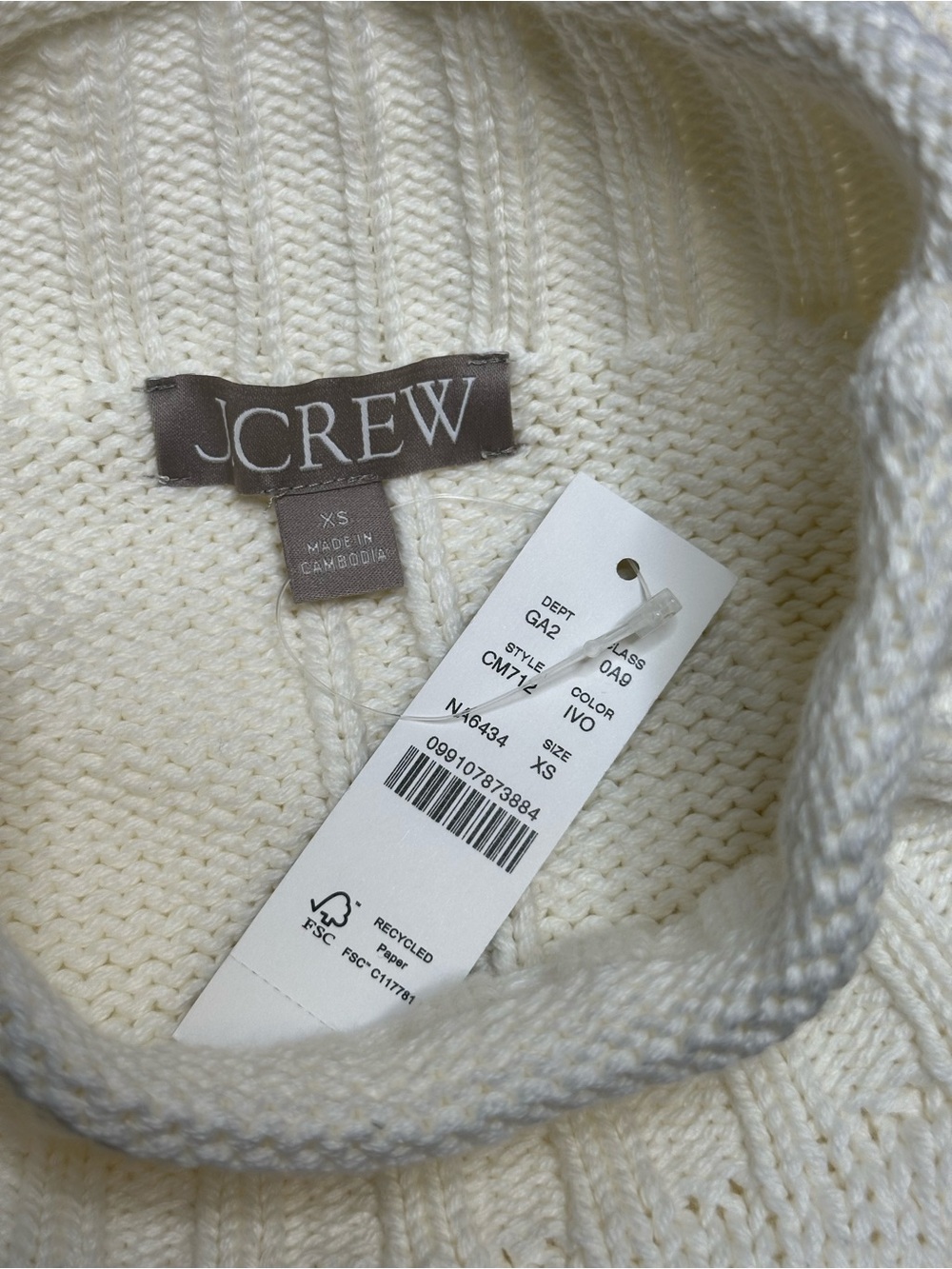 NWT J. Crew 2025 Rollneck Sweater in Ivory - Picture 7 of 10
